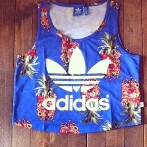 Floral pineapple adidas tank top